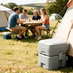Campingtoilette Reisetoilette max. Tragkraft bis 147 kg 20L für Camping Wandern Reisen Angeln 41,5 x 36,5 x 42 cm Grau