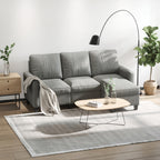 Ecksofa, 3-Sitzer-Sofa mit Kissen, Eckcouch, L-Form Couch, Stoffbezug, Grau