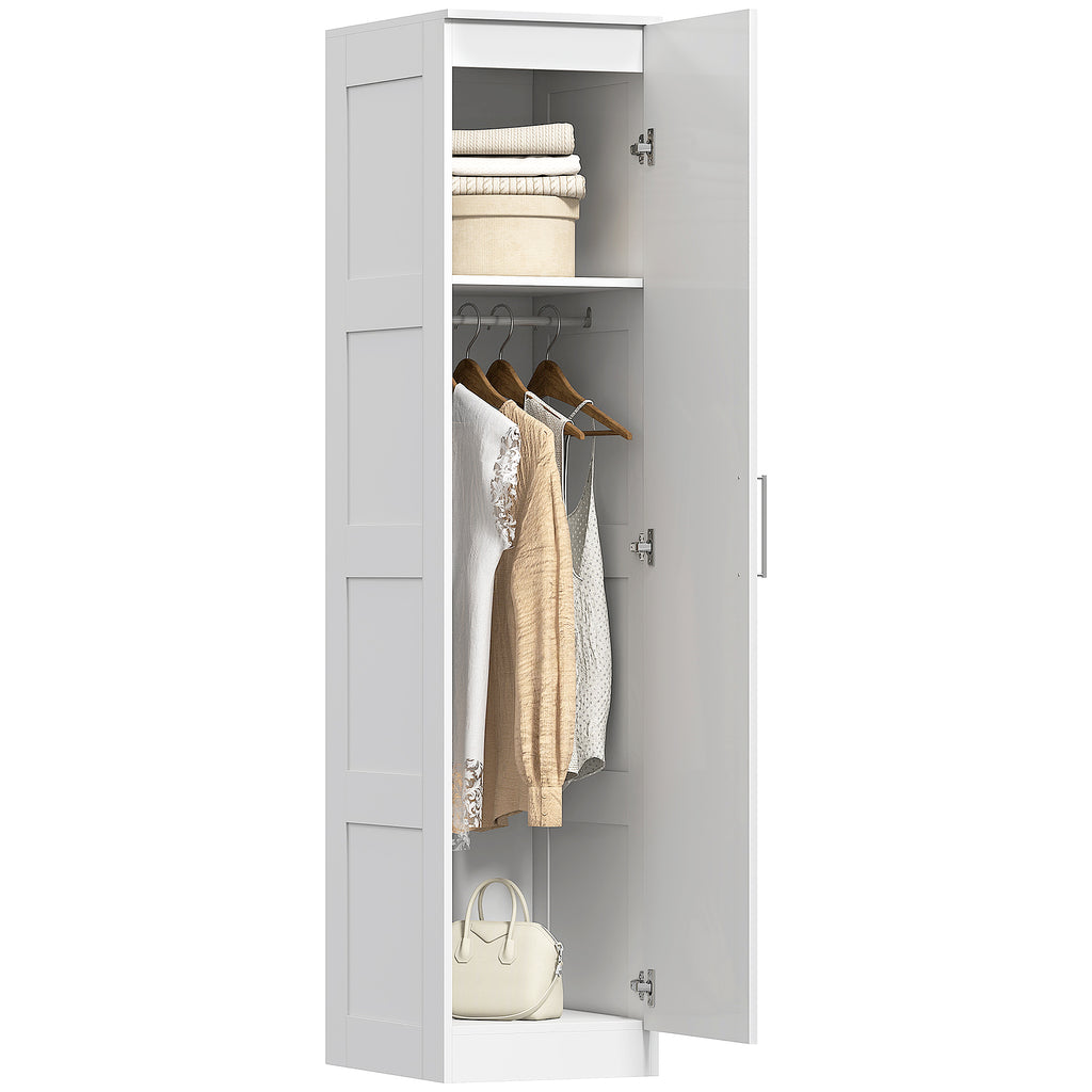 Kleiderschrank Mehrzweckschrank mit Kleiderstange, Regal, Soft-Close-T¨¹r 40 x 52 x 180 cm Wei?