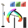RGB Stehlampe, dimmbare Lampe mit mehrfarbigen Beleuchtungsmöglichkeiten, drehbar, Schwarz