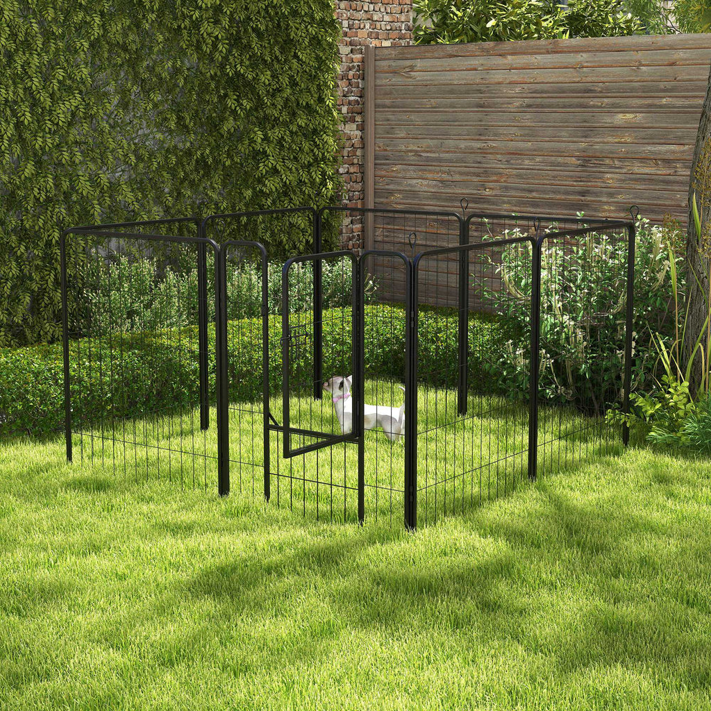 8 Panels Heavy Duty Puppy Playpen, for Large, Medium Dogs, Indoor and Outdoor Use - Black