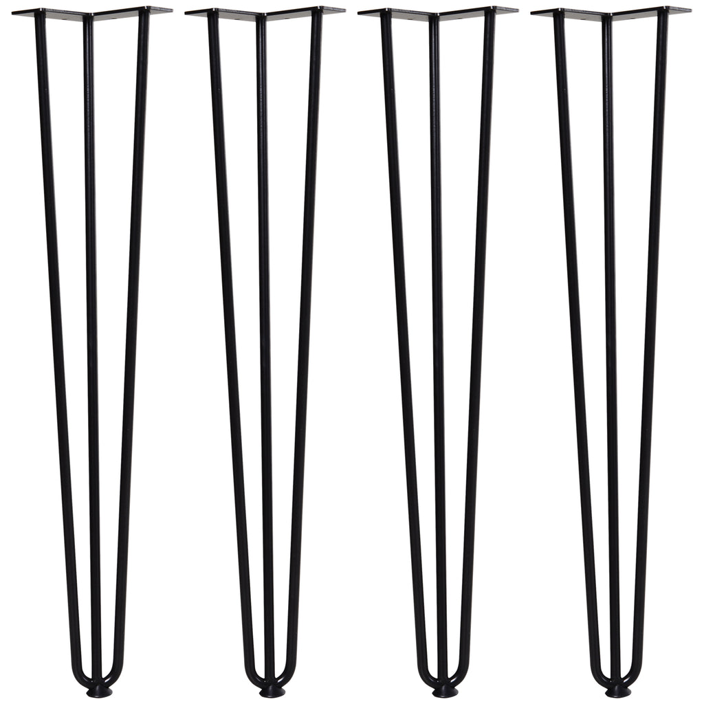 Tischbein-Set, 4 Stahl-Tischbeine, Gabel-Design, 40 kg belastbar, Schwarz