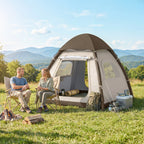 Inflatable Camping Tent with Rainfly, 3 Man Air Tent 3000mm Waterproof Blow Up Tents, Cream