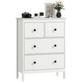 Modern Chest of Drawers, 4 Drawer Dresser Clothes Storage Organiser for Living Room, Hallway, Entryway, White