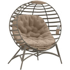 Papasansessel Gartenstuhl Korb-Stuhl mit Kissen oval Loungesessel Korb faltbar 118 x 77 x 139 cm