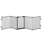 5 Panels Pet Playpen Metal Fence w/ Walk Through Door - Black