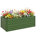 Raised Beds for Garden, Galvanised Steel Outdoor Planters with Multi-reinforced Rods, 180 x 90 x 59 cm, Green