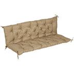 3 Sitzer Bankauflage 150x98x8 cm Bankkissen mit B?ndern, Bankpolster f¨¹r Gartenm?bel Hollywoodschaukel, Khaki