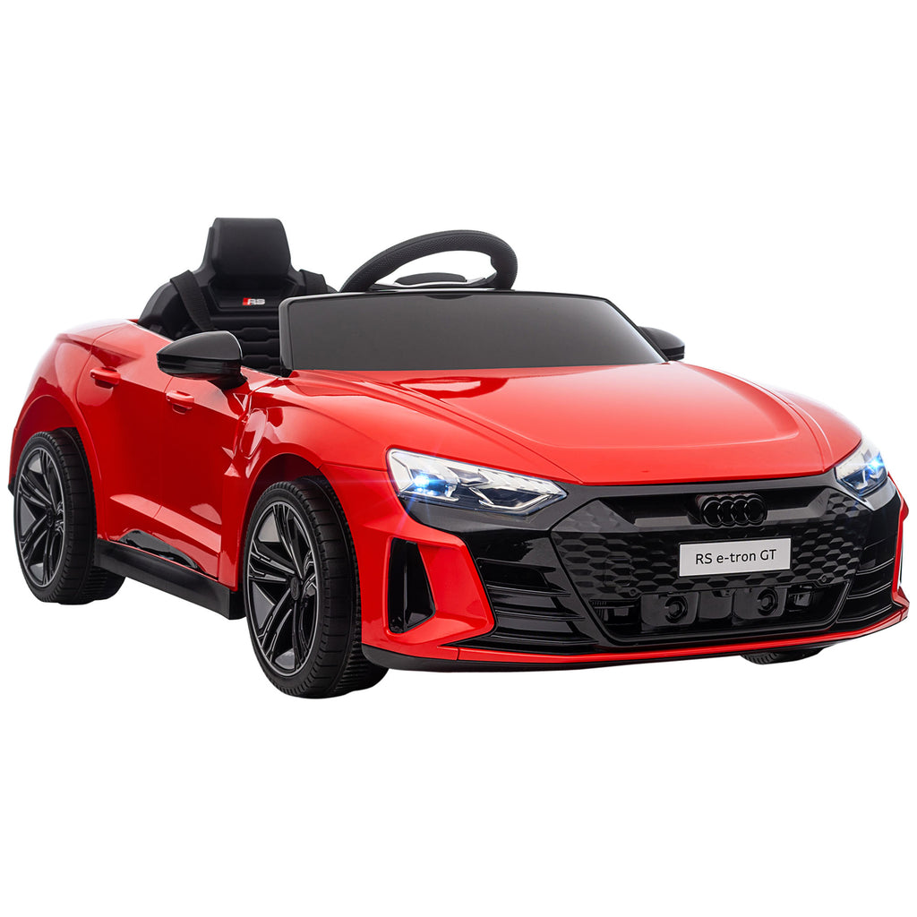Kinderauto, Elektroauto, Audi-lizenziert, mit Sicherheitsgurt, Fernbedienung, Licht, rot+schwarz, 103 x 58 x 41cm