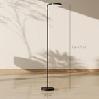 LED-Stehlampe mit magnetischer Fernbedienung, flexibel verstellbar, drehbar, Metall, Schwarz