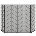 Funkenschutz für Kamine, eleganter Funkenfänger, faltbar, beschichtet, Schwarz, 135 x 85 cm