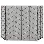 Funkenschutz für Kamine, eleganter Funkenfänger, faltbar, beschichtet, Schwarz, 135 x 85 cm