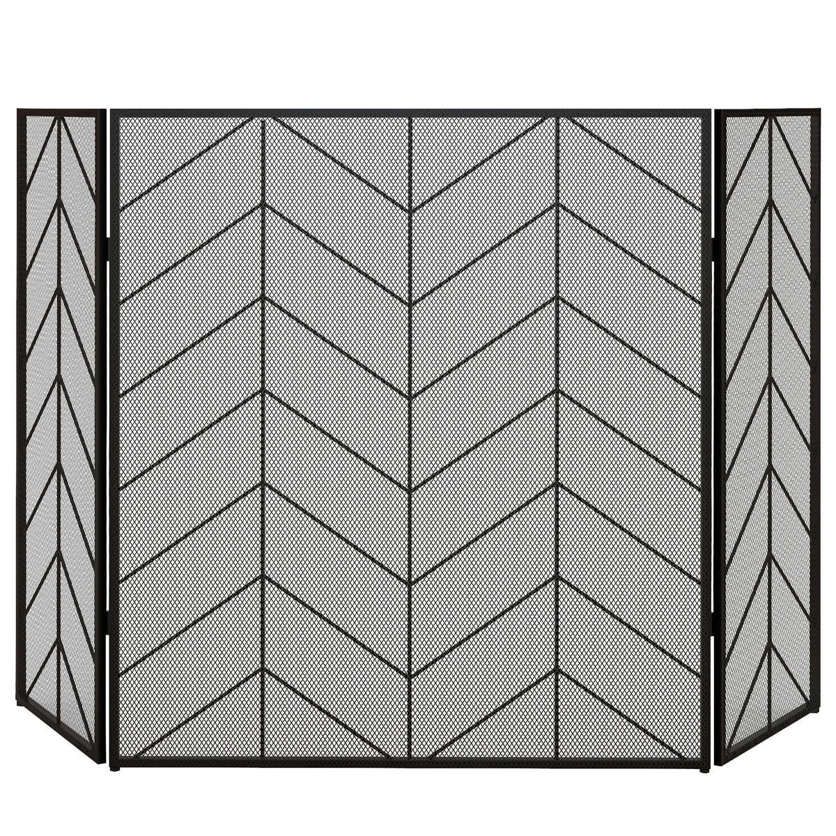 Funkenschutz für Kamine, eleganter Funkenfänger, faltbar, beschichtet, Schwarz, 135 x 85 cm