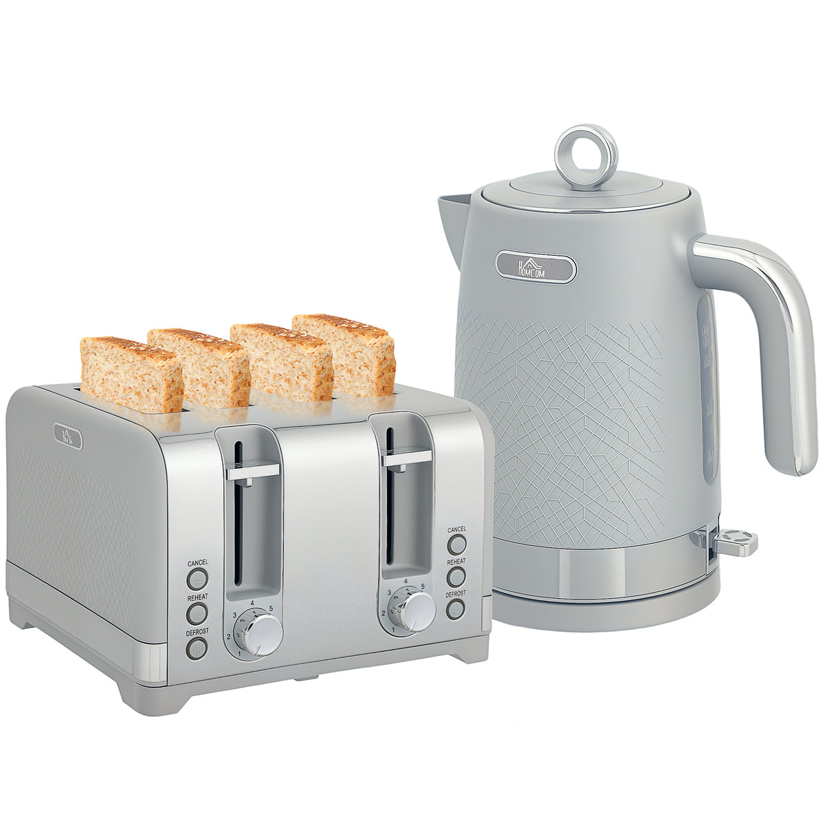 Wasserkocher- und Toaster-Set, 1,7L 2200W Schnellkoch-Wasserkocher mit Thermostat