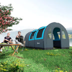 Three Man Duo Room Tunnel Tent, with Accessories - Grey/Blue