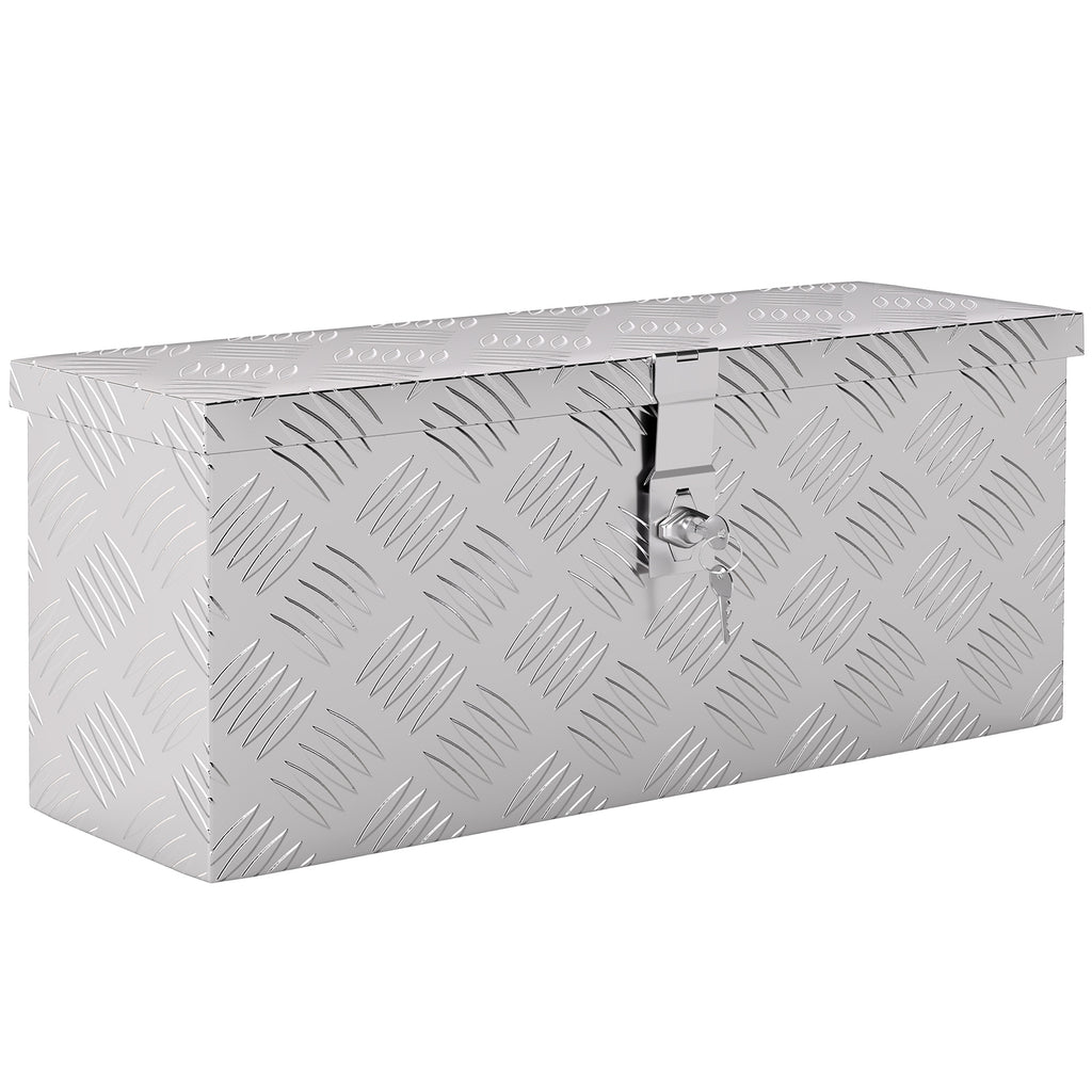 Gerätekasten Aufbewahrungskiste aus Aluminium mit Schloss und Schlüsseln 50 x 15,5 x 20,5 cm