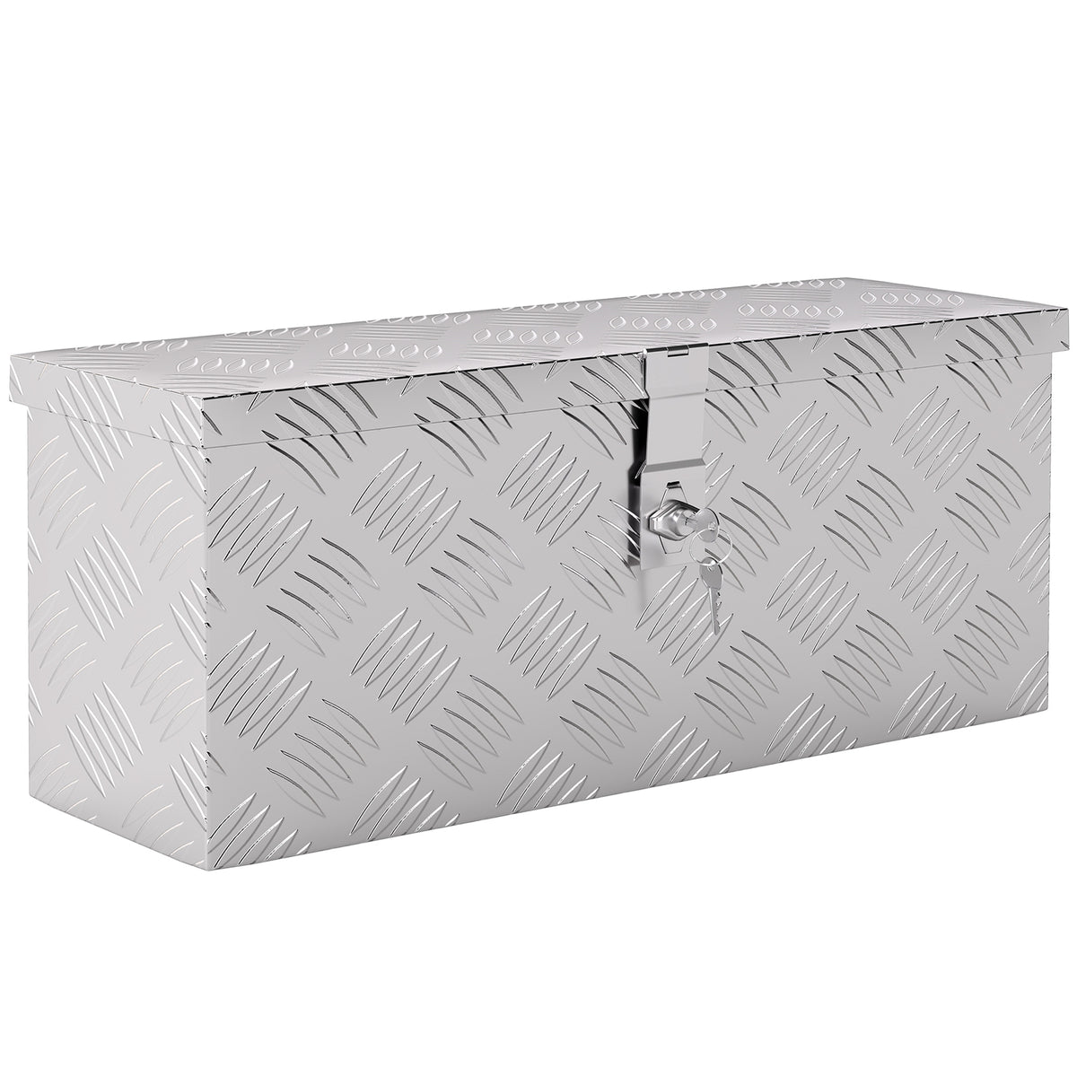 Gerätekasten Aufbewahrungskiste aus Aluminium mit Schloss und Schlüsseln 50 x 15,5 x 20,5 cm