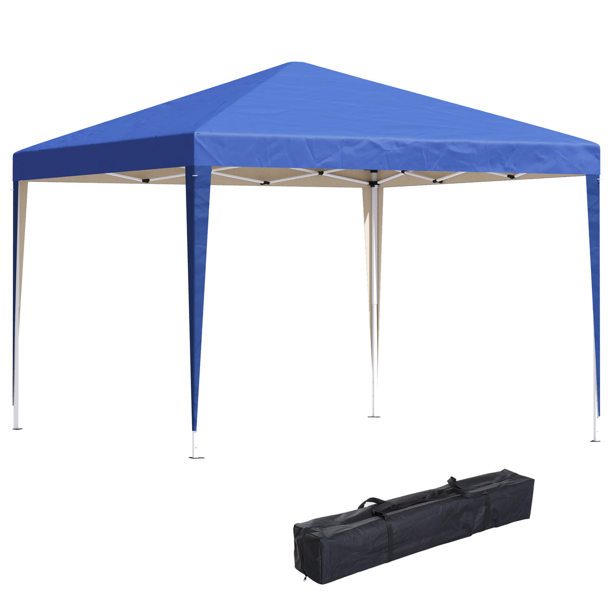Pavillon, 2,95 x 2,95 m Pop-Up-Faltpavillon, Gartenpavillon, Partyzelt, UV-Schutz, Stahl+Oxfordstoff, Blau