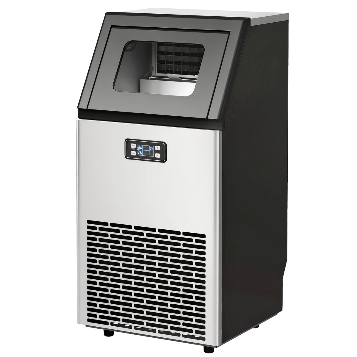Kommerzielle Eiswürfelmaschine 45 kg/24H Eismaschine mit 11 kg Speicher, LCD-Anzeige für Restaurant