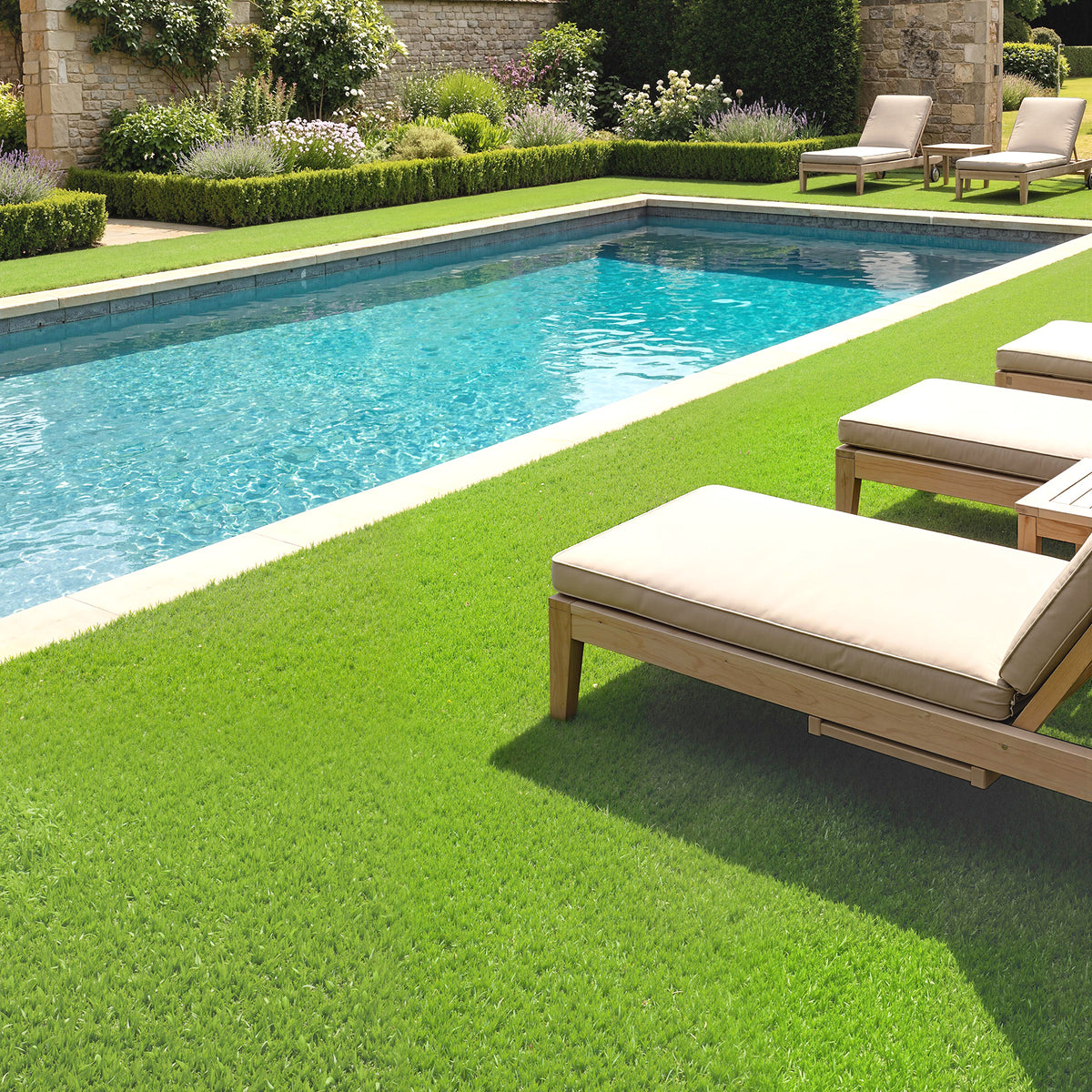 Kunstrasen 100x400cm selbstentwässernd Outdoor Teppich mit 10mm Höhe Grün