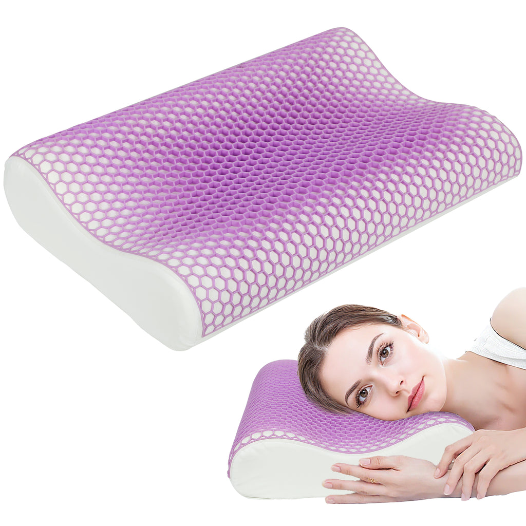 Memory Schaum Kissen Kopfkissen, Nackenstützkissen mit abnehmbarem Bezug, 2 Höhe  Ergonomische, 2S schnell reagierend