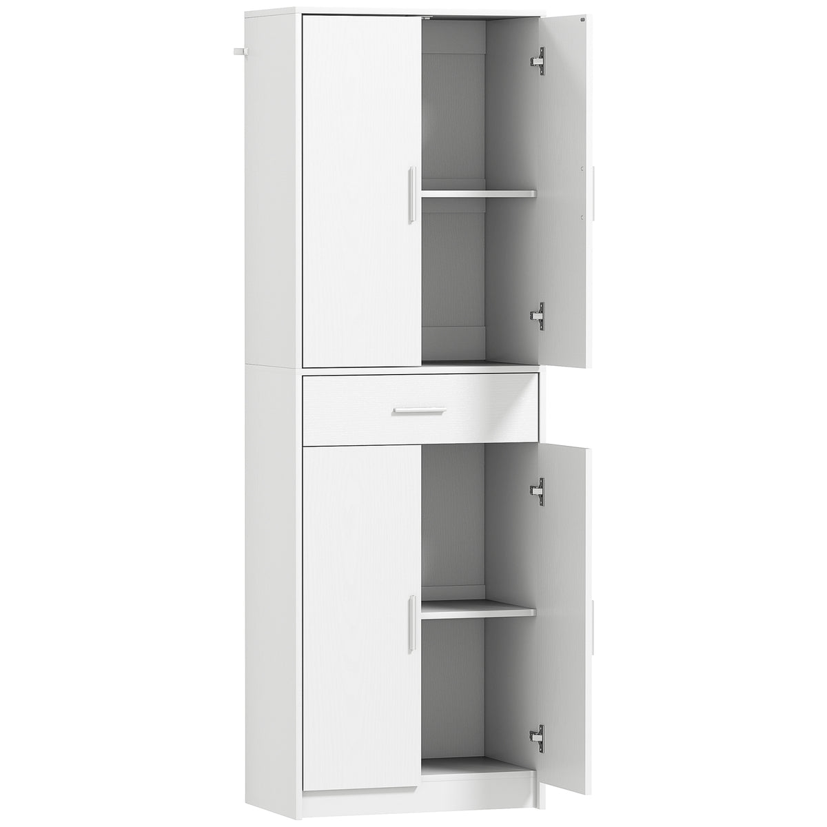 K¨¹chenschrank, 3-stufig verstellbare Regale, Spanplatten, MDF, viel Stauraum, Wei?