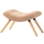 Moderner Fu?hocker mit Fleece-Bezug und Holzbeinen, gepolstert, f¨¹r Wohnzimmer, Schlafzimmer, Flur, Braun