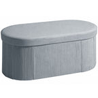 Sitzbank mit Stauraum Klappbar Polsterbank mit Samt-Optik für Wohnzimmer 76 x 38 x 35 cm Dunkelgrau