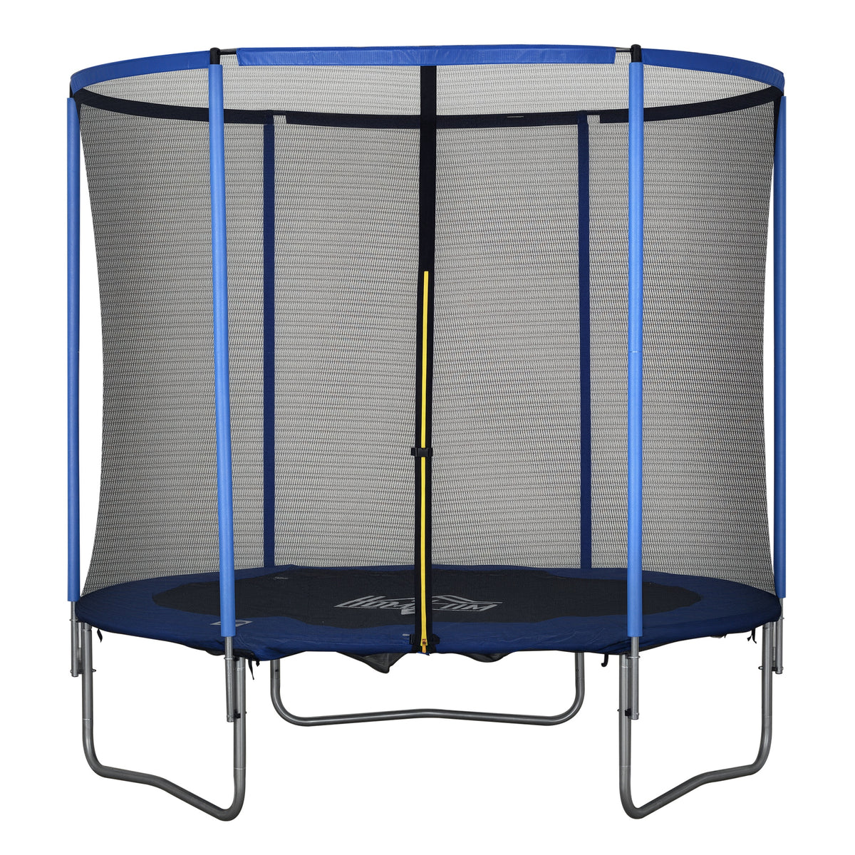 Trampolin mit Sicherheitsnetz Gartentrampolin f¨¹r Innen- und Au?enbereich Fitnesstrampolin f¨¹r Jugendliche und Erwachsene Stahl Blau+Schwarz bis 113,6 kg ?244 x 240H cm