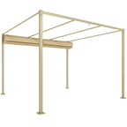 3 x 3m Retractable Roof Metal Pergola - Black