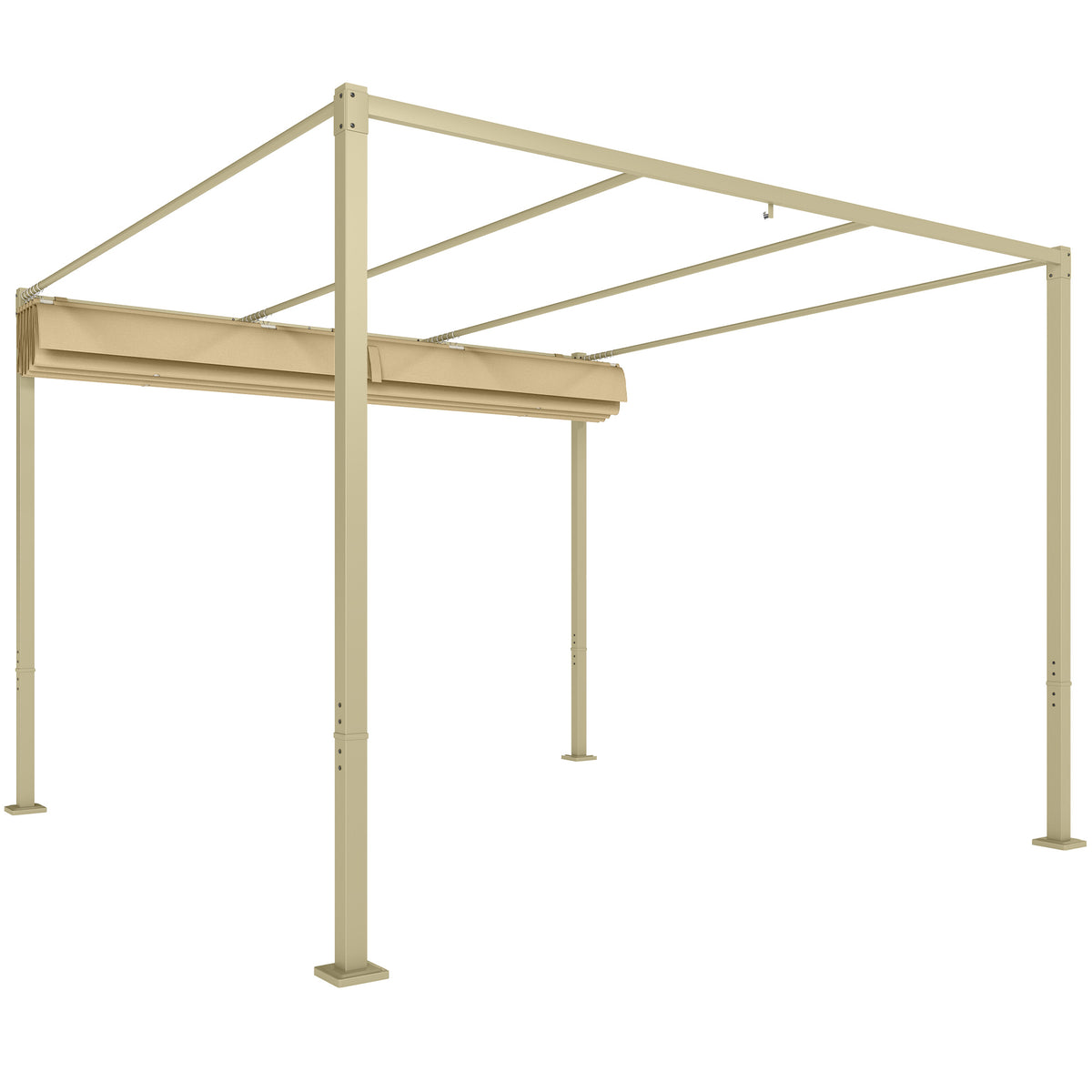 3 x 3m Retractable Roof Metal Pergola - Black