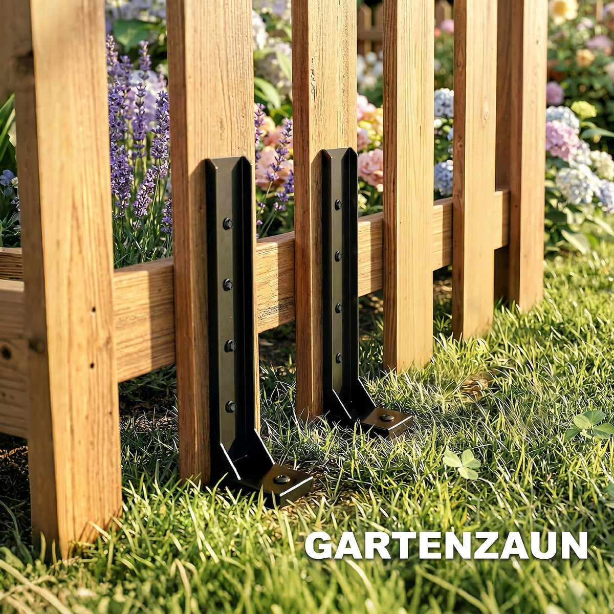 Zaunpfosten Reparaturset 2er-Set 81 x 5,5 x 12 cm in Schwarz