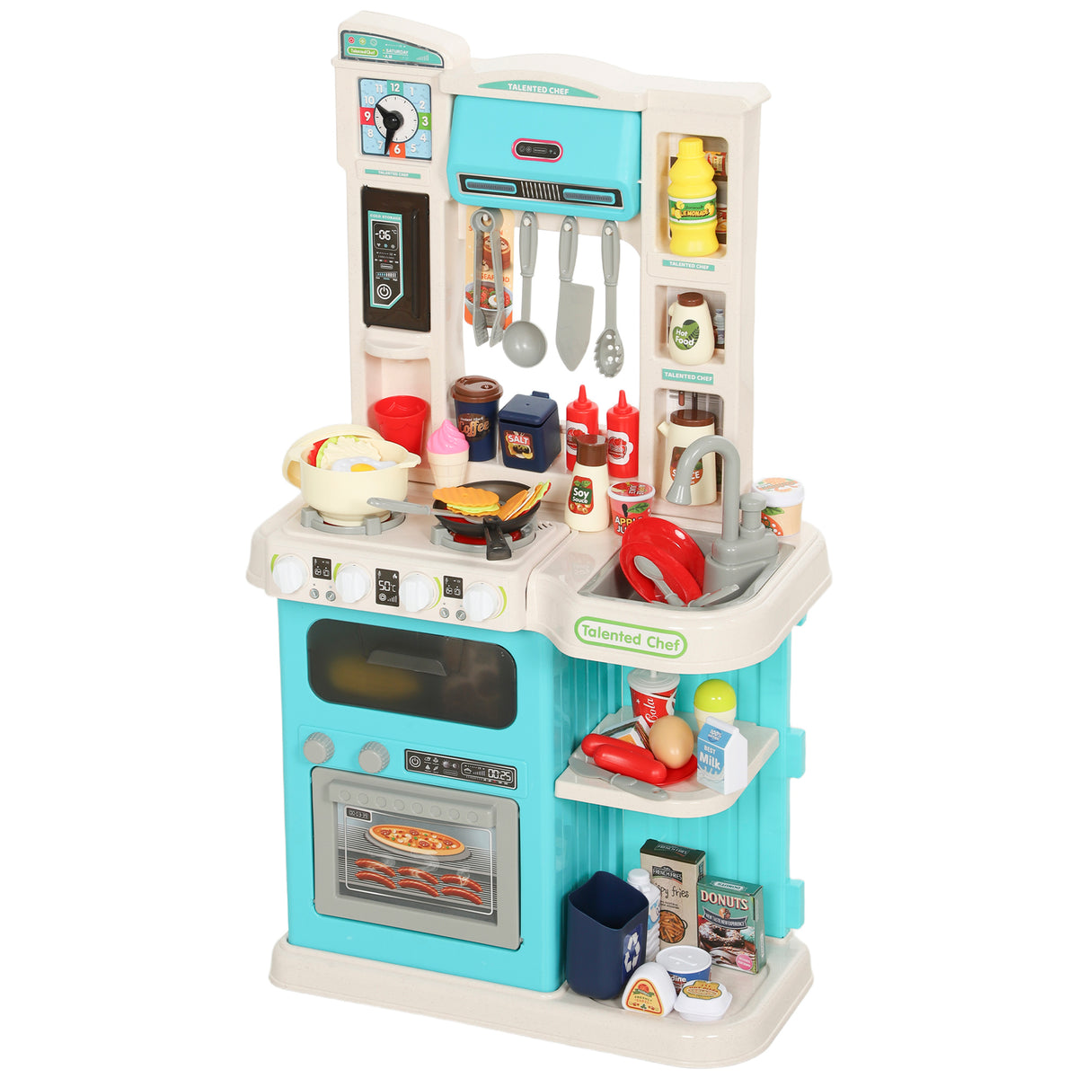 92-teiliges K¨¹chenset f¨¹r Kinder, Wasserhahn, Kunststoff, 3-6 Jahre, Gr¨¹n