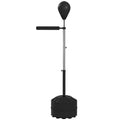 Punchingball mit Reflexstange, höhenverstellbar 160-205 cm, befüllbare Basis, inkl. Luftpumpe, Schwarz