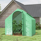  Walk In Tomato Greenhouse Garden Outdoor Mini Greenhouse Flower Planter Steel Frame with Zipped Door & Window, PE Cover, 180 x 100 x 168CM, Green