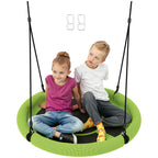 100cm Diameter Nest Seat for Kids with Height Adjustable Hanging Ropes for Outdoor, Playground, Garden, Green