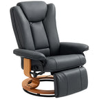 Relaxsessel mit Liegefunktion, drehbar, bis 150 kg, Kunstlederbezug, Stahlrahmen, Dunkelgrau
