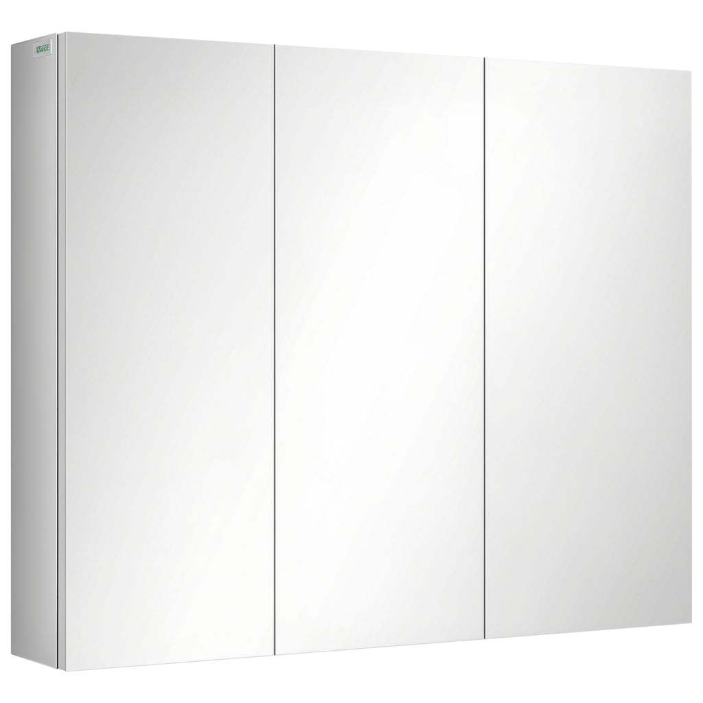 Spiegelschrank, Badschrank, 3 Spiegelt¨¹ren, 5 Innenb?den, Edelstahl, Farbe: Silber, 70 x 12 x 55 cm