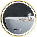 60cm Anti-Fog LED Bathroom Mirror - Gold Tone
