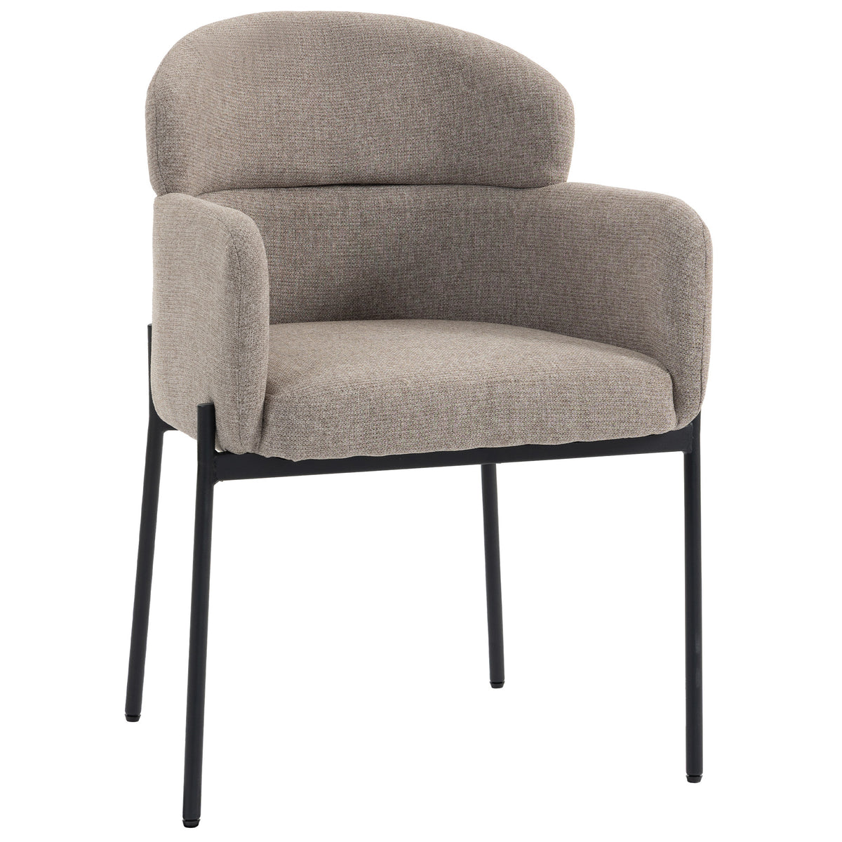 Sessel Wohnzimmer Loungesessel mit Chenille-Optik, Armlehnen, Metallbeinen für Schlafzimmer, Hellbraun