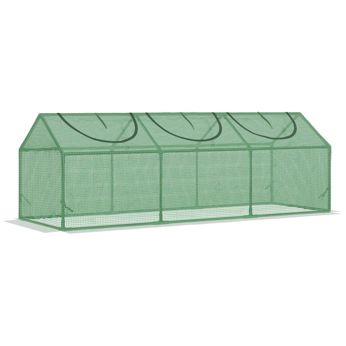 Mini Greenhouse Portable Flower Planter Vegetable Grow House for Garden with Zipped Windows, 180 x 60 x 60 cm, Green