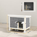 Outdoor Cat House Insulated with Openable Roof, Weatherproof Feral Cat Shelter for Rabbits, Cats, Grey