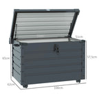 Outdoor Aufbewahrungsbox Gartenbox Kissenbox, wetterbest?ndig, 4 Rollen, 100 cm x 62 cm x 65 cm, Dunkelgrau