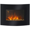 Elektrokamin mit Heizung, Wandkamin mit LED Flammeneffekt, 7 Flammenfarben, 900/1800 W, elektrischer Kamin mit Timer, Einstellbarer Thermostat, Dekokamin mit Fernbedienung, Schwarz, 65 cm