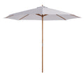 Sonnenschirm ? 300 cm, Sonnenschirm mit UV Schutz Balkonschirm aus Holz Strandschirm stabil Marktschirm Sonnenschutz f¨¹r Strand Terrasse Garten, Wei?