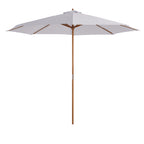 Sonnenschirm ? 300 cm, Sonnenschirm mit UV Schutz Balkonschirm aus Holz Strandschirm stabil Marktschirm Sonnenschutz f¨¹r Strand Terrasse Garten, Wei?