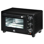 Minibackofen, 21 L Toasterofen mit 1 Drahtgestell und 1 Backblech, 3 Kochmodi, 100?¡ãC-230?¡ãC, Edelstahl, Glas, Schwarz
