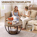 Couchtisch mit 2 Ebenen, Wohnzimmertisch 80 x 80 x 43,8 cm, Braun/Schwarz