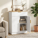 Sideboard, Beistellschrank mit Schublade, verstellbarem Regal, Weiß