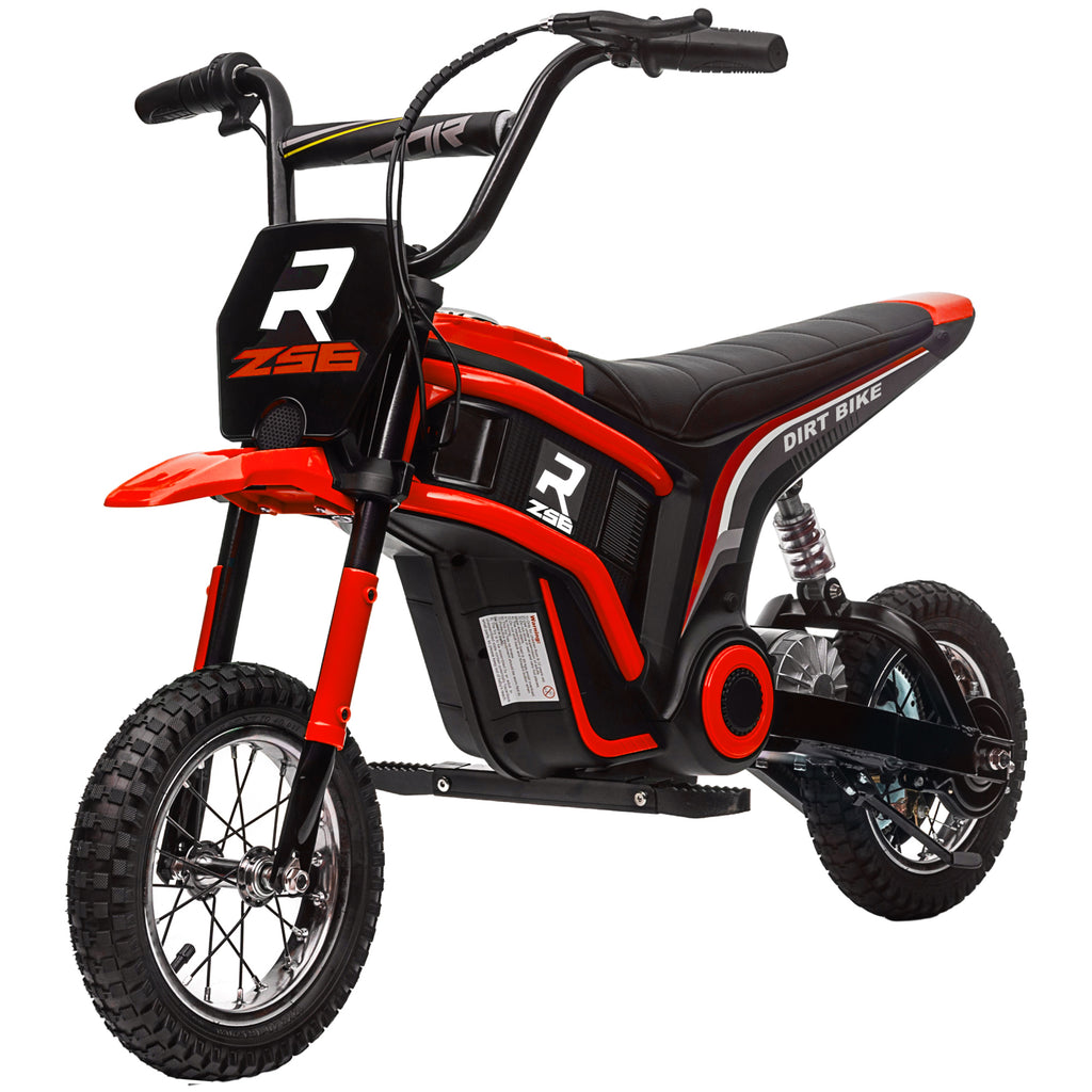 Elektro-Motorrad f¨¹r Kinder, 24V Kindermotorrad mit Hupe, Leuchte, mit Drehgriff-Gashebel, 8-16 km/h, 8-12 Jahre, Rot